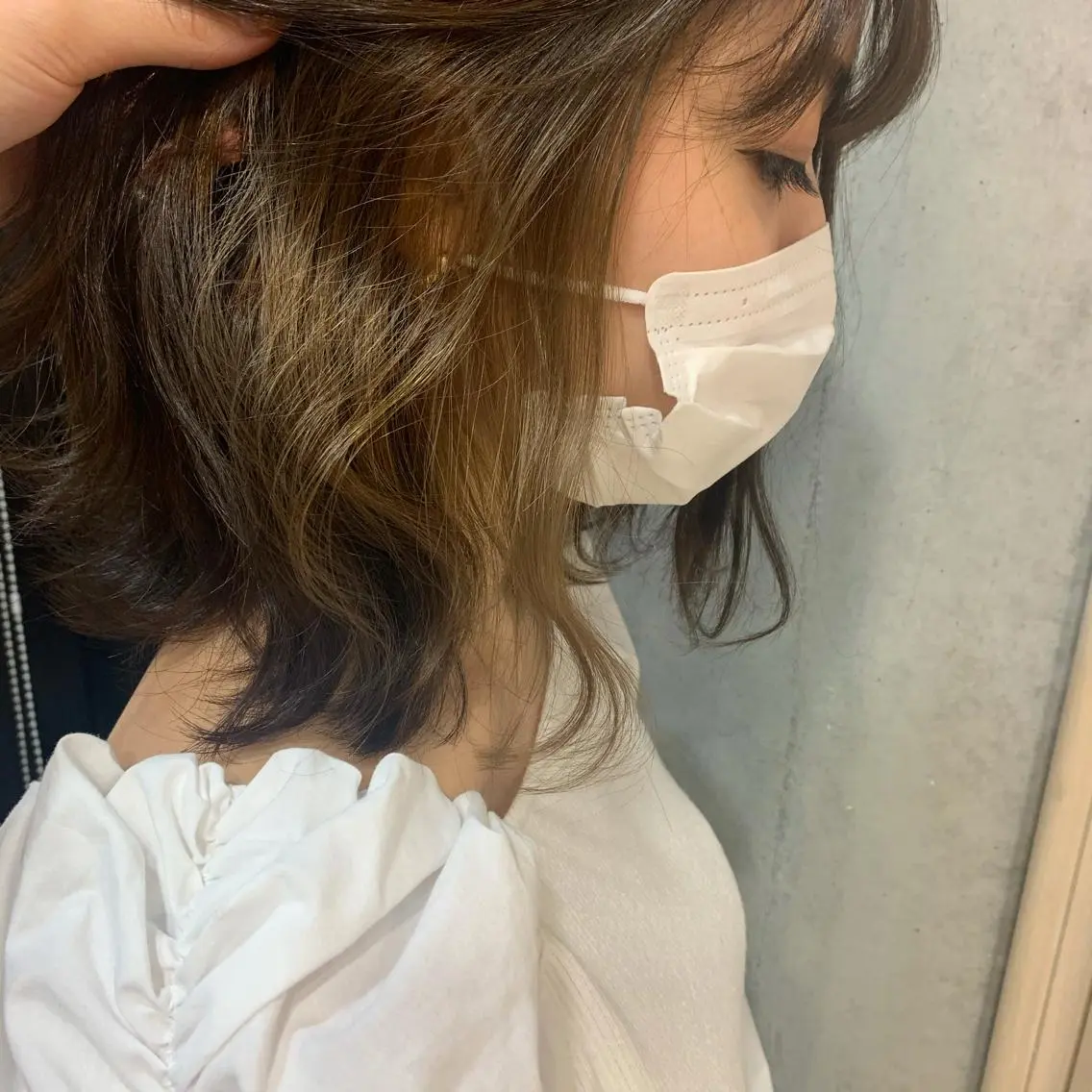 カラー ベージュカラー イヤリングカラー 🍪ﾖｼｲﾊﾙﾈ🍪 ﾗﾍﾞﾝﾀﾞｰｶﾗｰのヘアスタイル