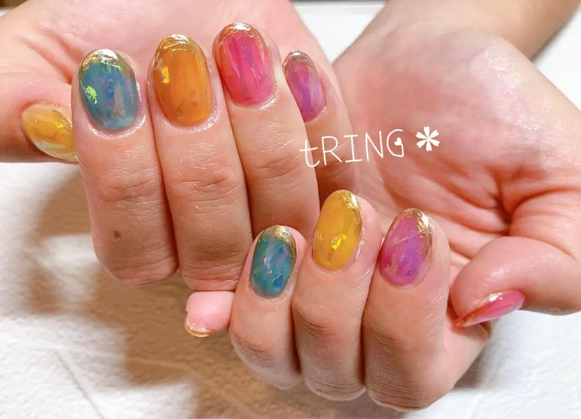 ネイル ハンドネイル tRING＊ しいの木台のネイルデザイン