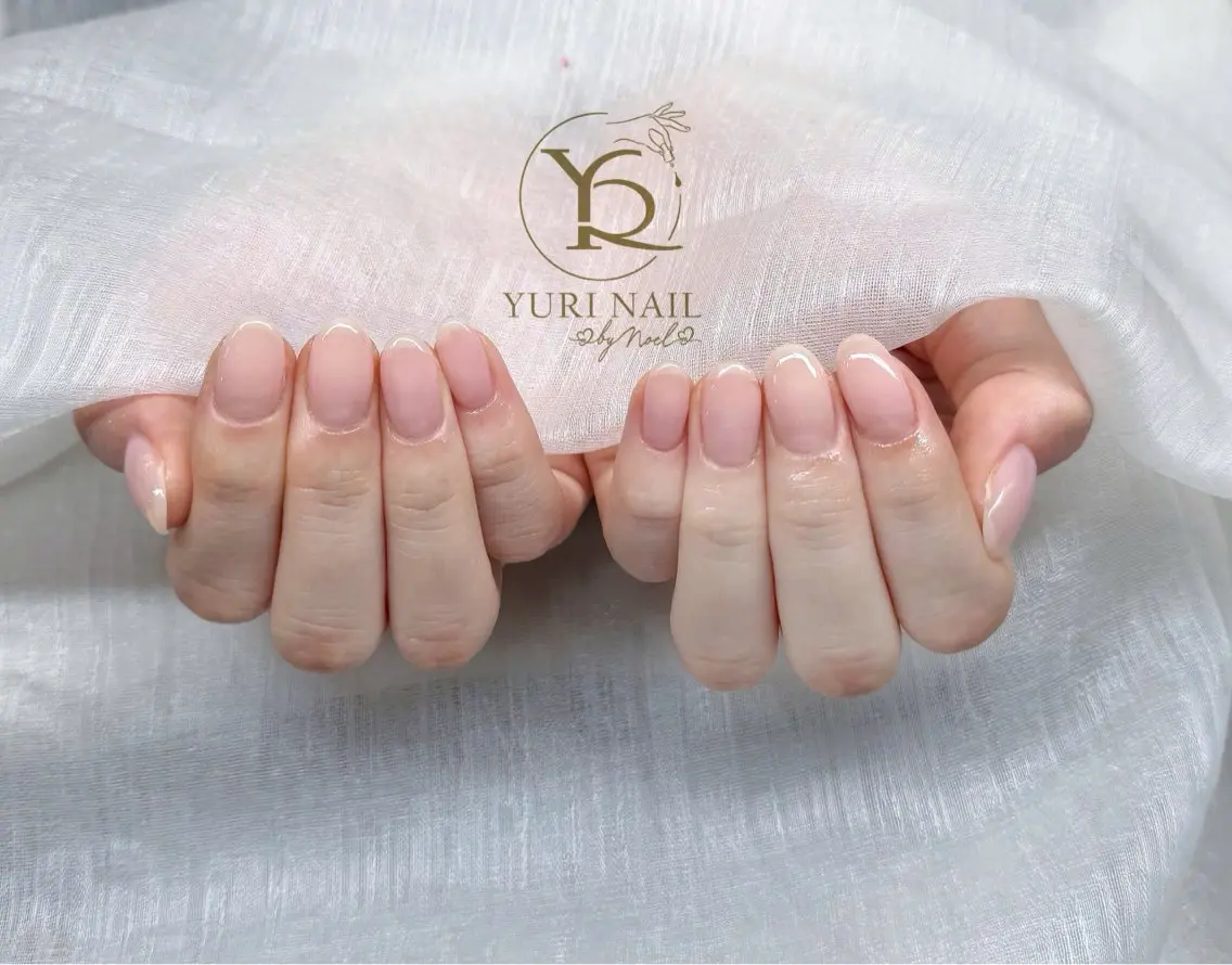 ネイル オーロラネイル ブルー チークネイル フレンチネイル キラキラネイル ハンドネイル フットネイル YURI Nail Funabashiのネイルデザイン