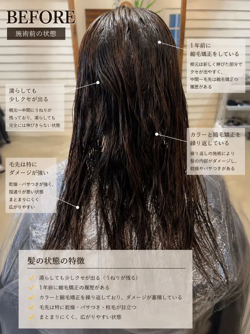 ロング 縮毛矯正 カット ヘアカラー 縮毛矯正 トリートメント 武蔵小杉/縮毛矯正 髪質改善/大森勝馬のヘアスタイル
