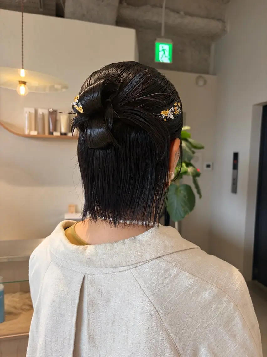 ヘアアレンジ ボブ ヘアセット 石川 瑠琉のヘアスタイル
