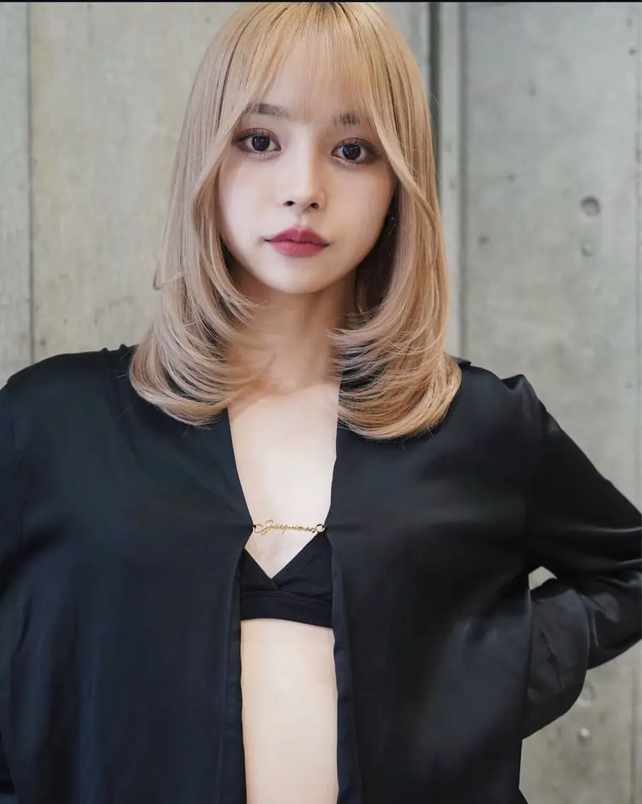 ミディアム カラー ヘアアレンジ レイヤーカット 栄💗レイヤーカット ｜パーマ｜haruのヘアスタイル