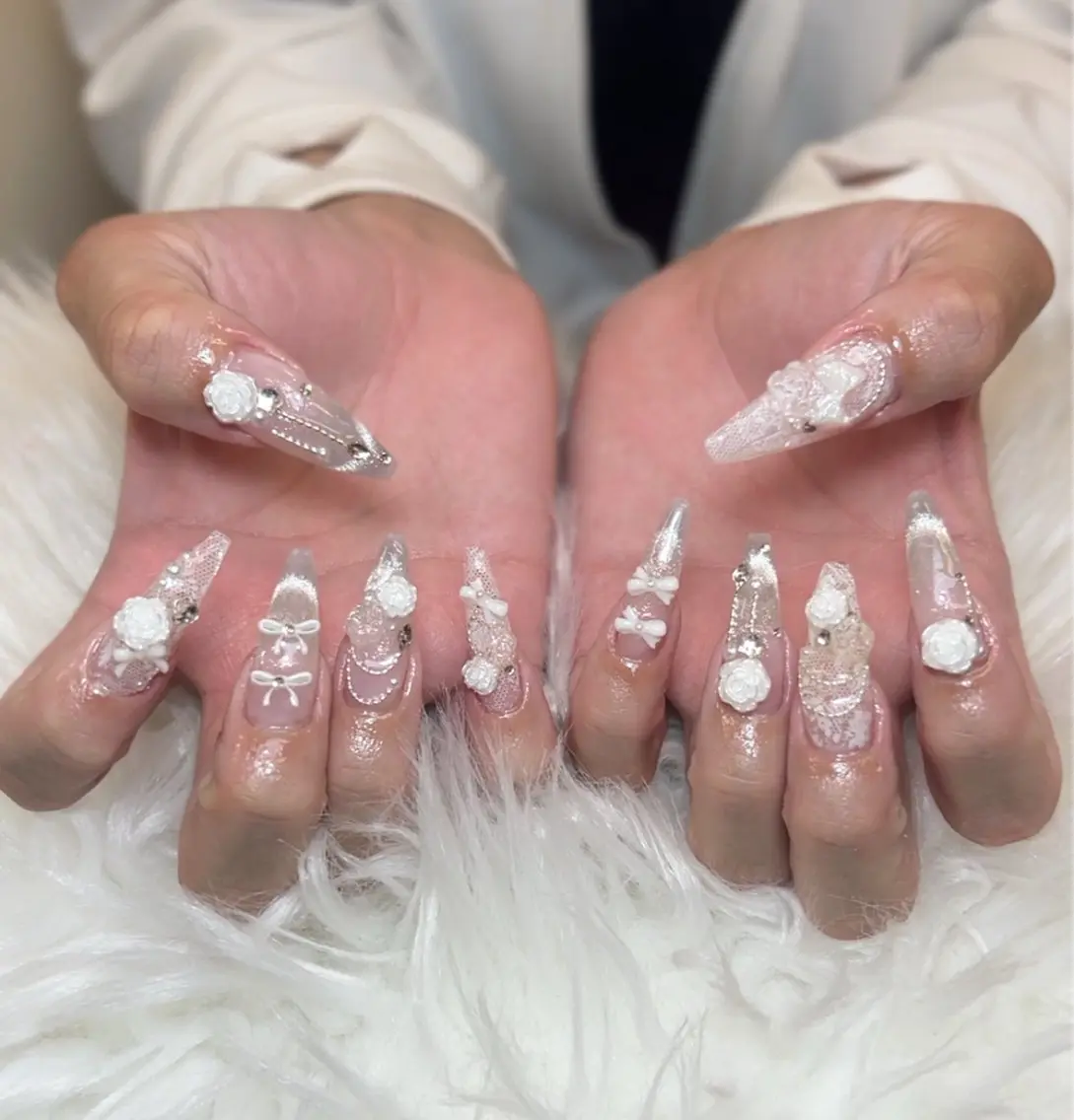 ネイル アートネイル オーロラネイル チークネイル 長さ出し フットネイル Noiranail_ studio川越西口のネイルデザイン