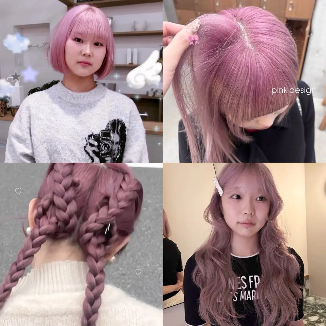 セミロング ヘアカラー yuna🎀 ピンク・ラベンダーのヘアスタイル