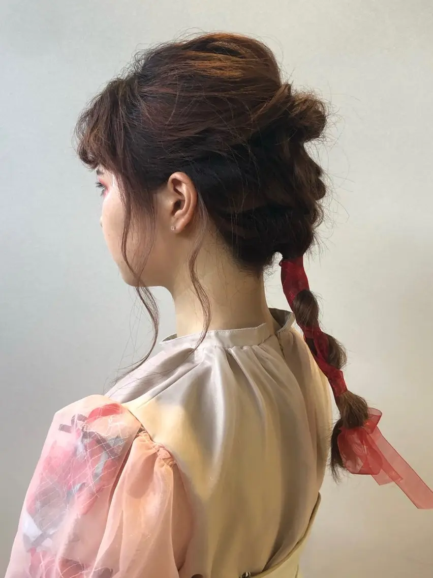 ヘアアレンジ 💗暖色/艶カラー/ レイヤー/栗原萌希のヘアスタイル
