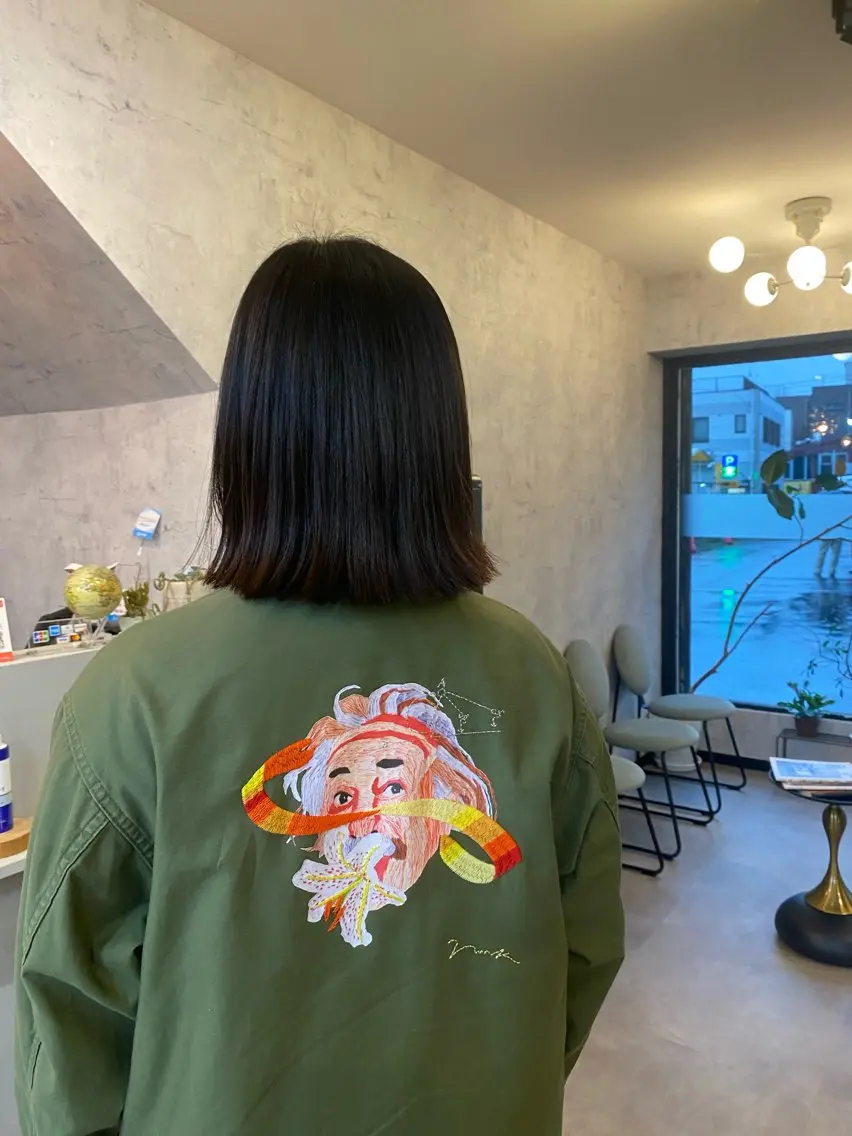 ミディアム 切りっぱなしボブ ボブ ひばりヶ丘美容室 カット石井里佳のヘアスタイル