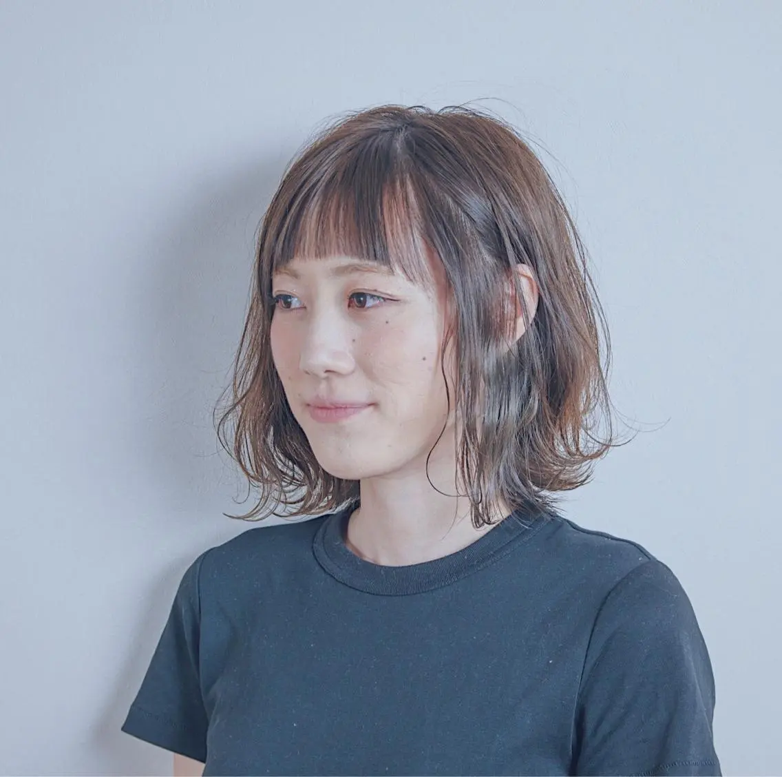 ミディアム カラー ボブ カット ヘアカラー トリートメント 山中 直輝のヘアスタイル