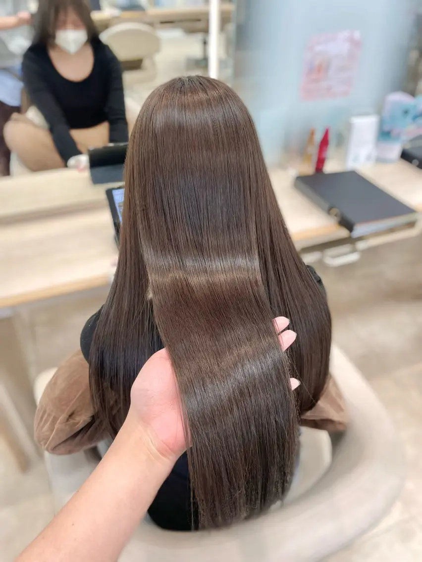 ロング カラー ブリーチなしダブルカ ラー🎀透明感/AOのヘアスタイル