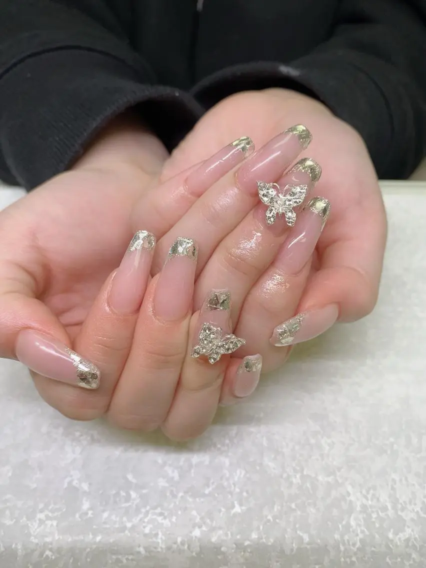 大人気のガラスフレンチスカルプ💅の写真