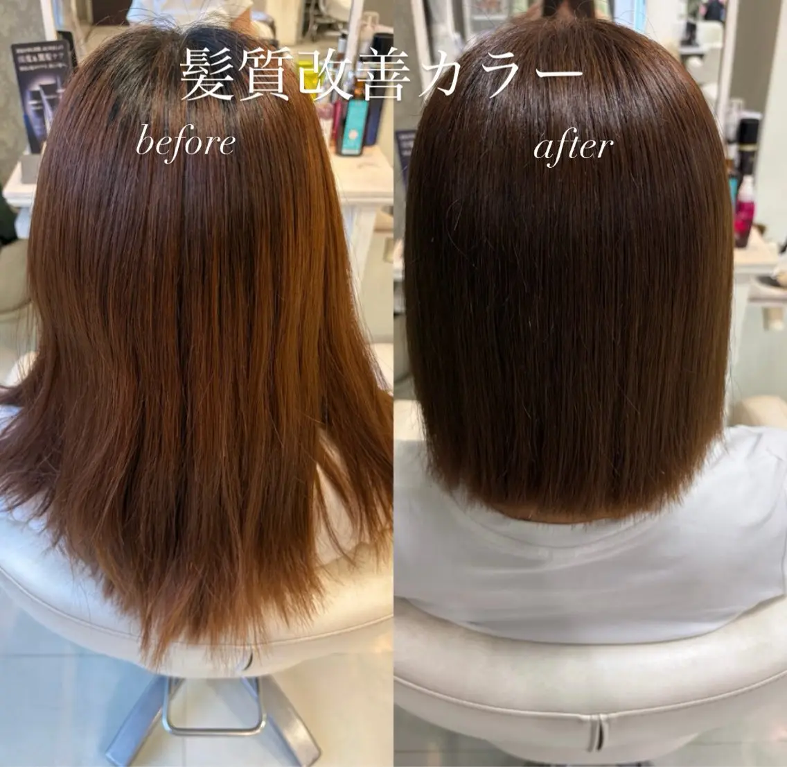 ミディアム トリートメント カット ヘアカラー 藤本 麗夏のヘアスタイル