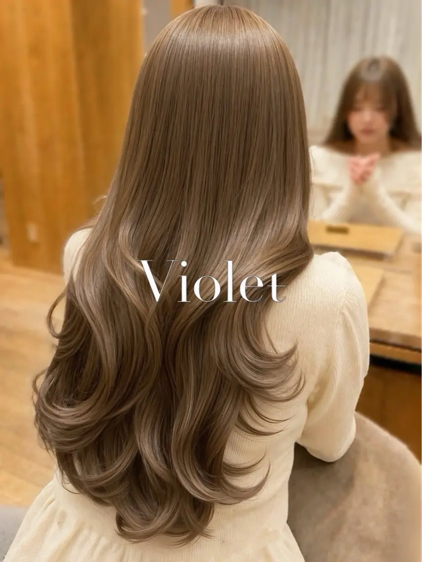 ミディアム カラー ブリーチ 透明感カラー ブリーチなしカラー デート レイヤーカット ヘアカラー 望月威吹/表参道/レ イヤー/透明感カラーのヘアスタイル