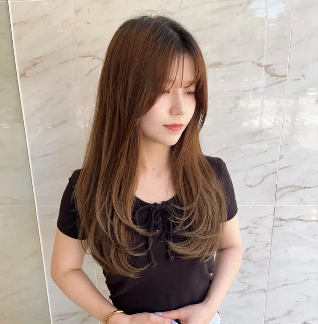 ロング 梶 久菜乃のヘアスタイル