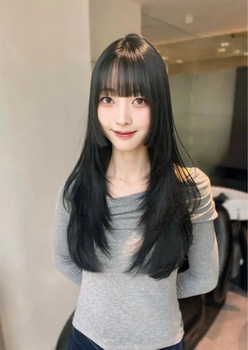 ロング カット ヘアカラー トリートメント 銀座/レイヤーカット 🤍内野すみれのヘアスタイル