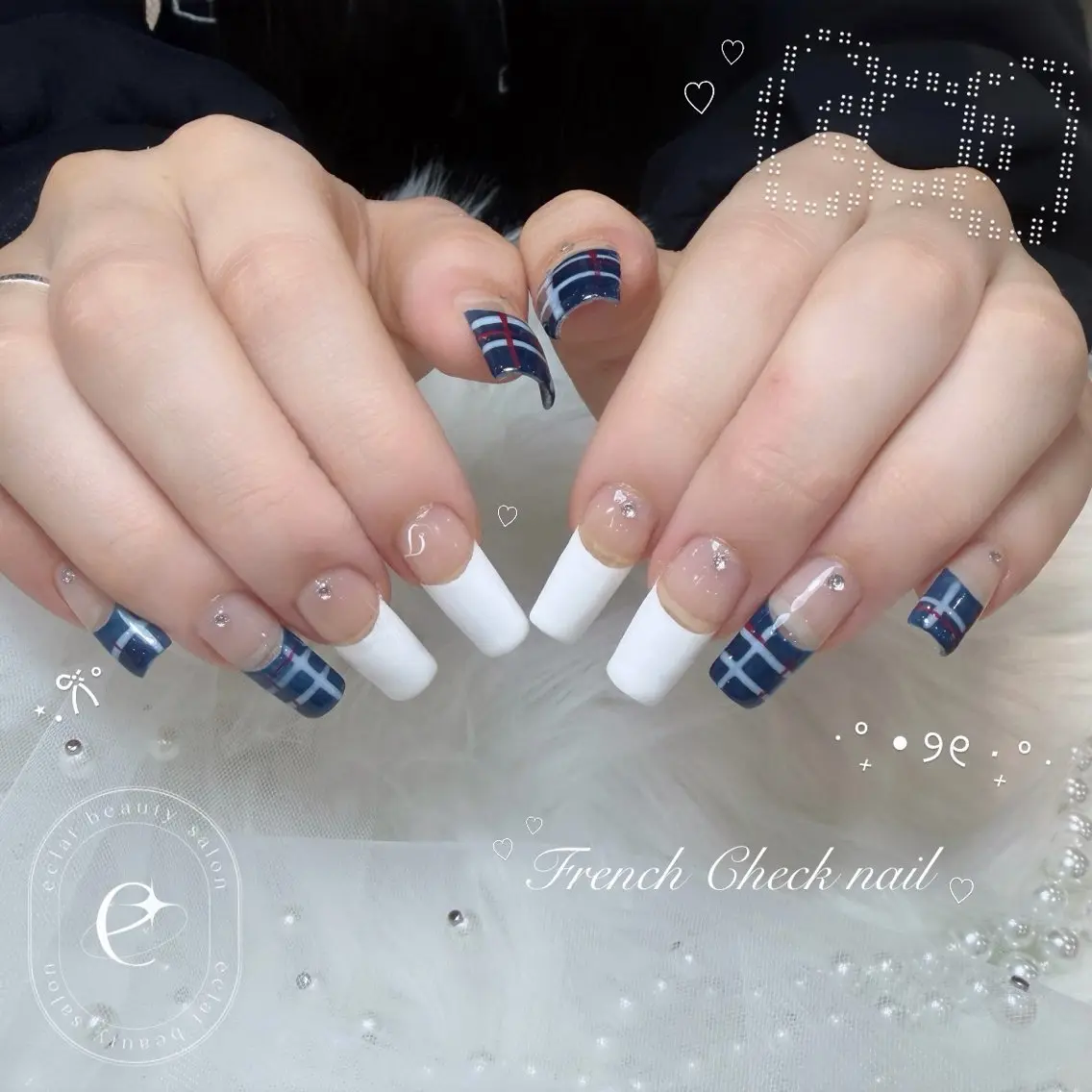 ネイル フレンチネイル ハンドネイル eclat Kaedeのネイルデザイン