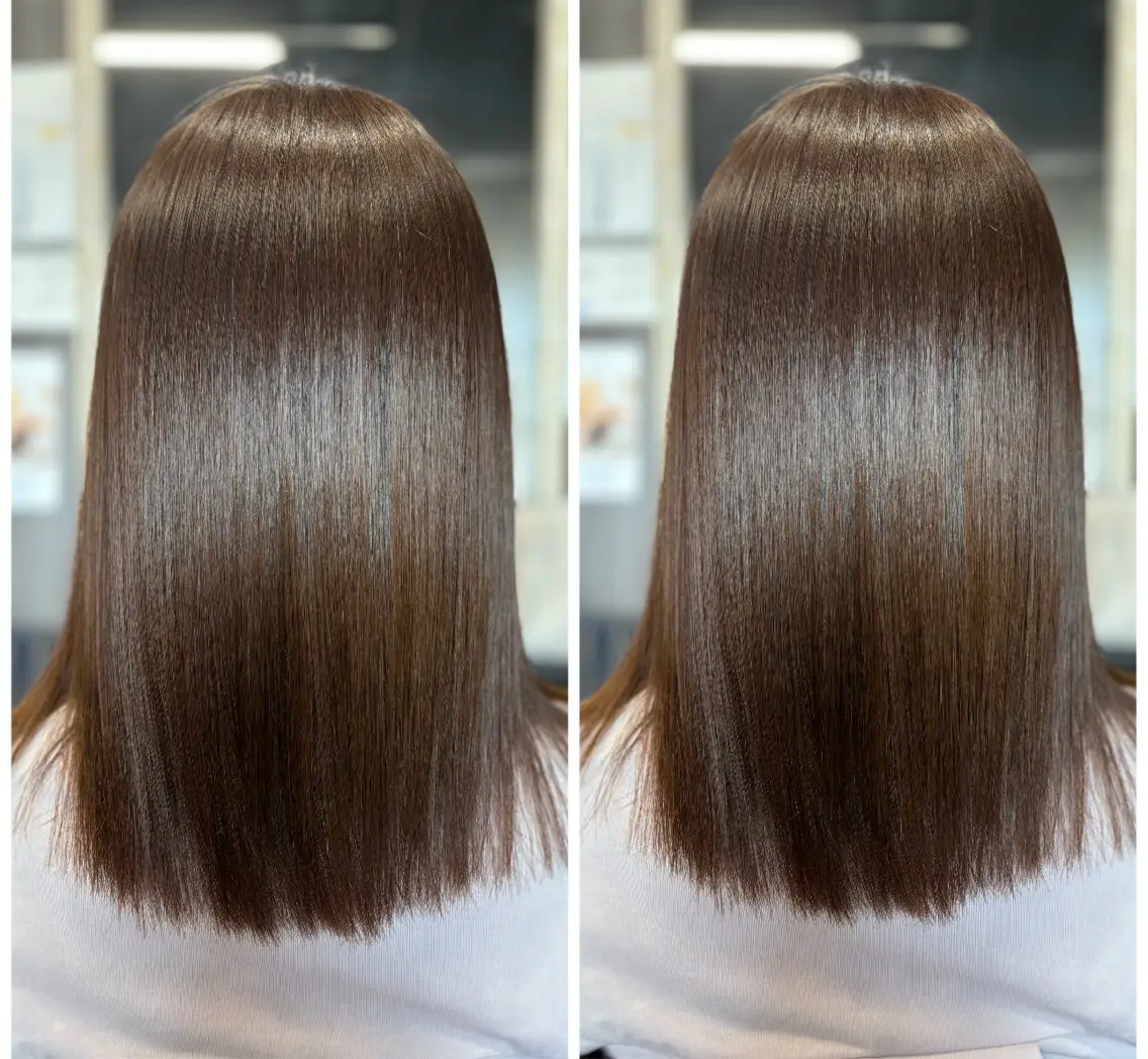 ミディアム 髪質改善 トリートメント ヘアカラー トリートメント 安田 恵のヘアスタイル
