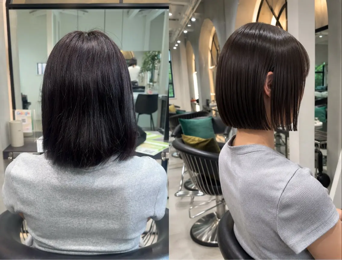 ショート ボブ カット 縮毛矯正 トリートメント 💙レイヤー縮毛矯正 大宮/虎白💙のヘアスタイル