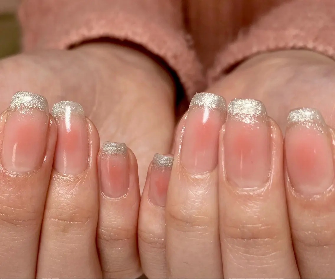 ネイル チークネイル フレンチネイル マグネットネイル マグネットフレンチ Nail Salon K 🧸美爪育成のネイルデザイン