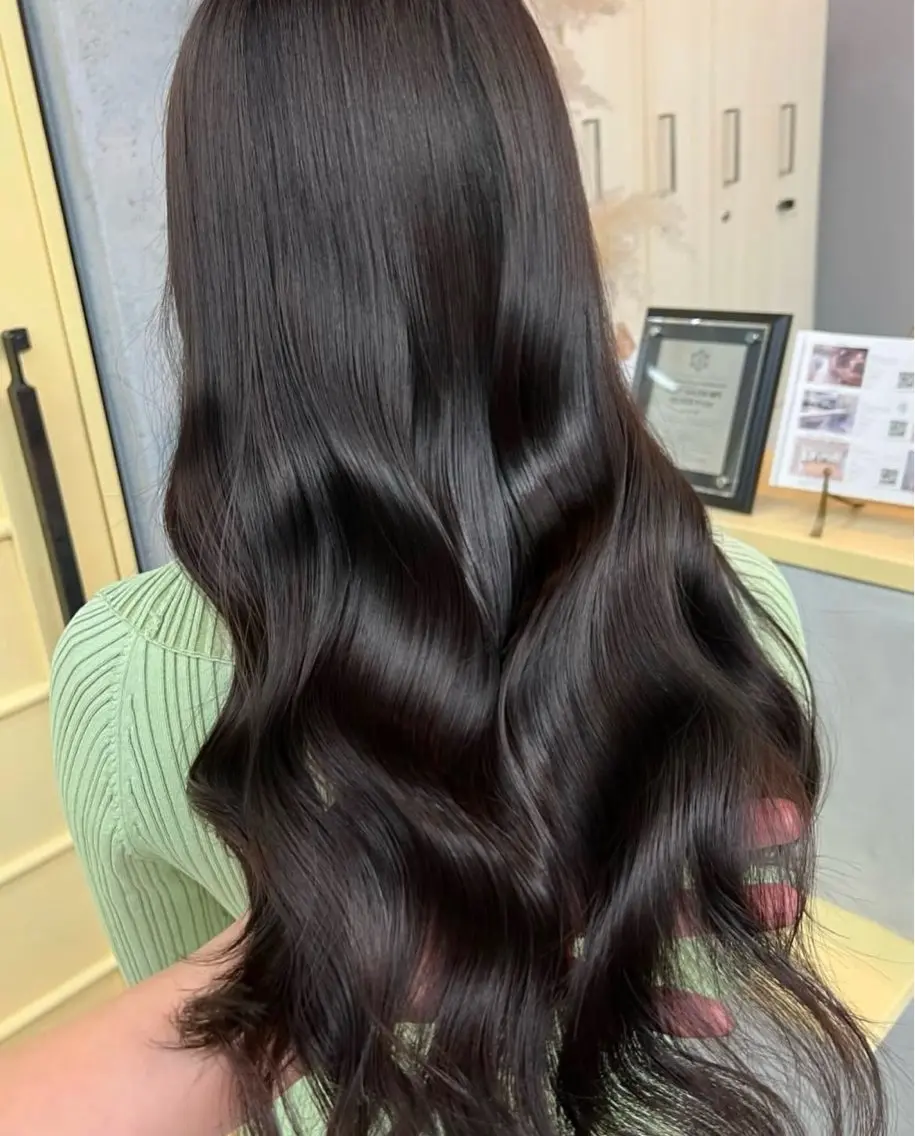 ロング カット ヘアカラー トリートメント ヘアセット プル艶職人/ にしものヘアスタイル