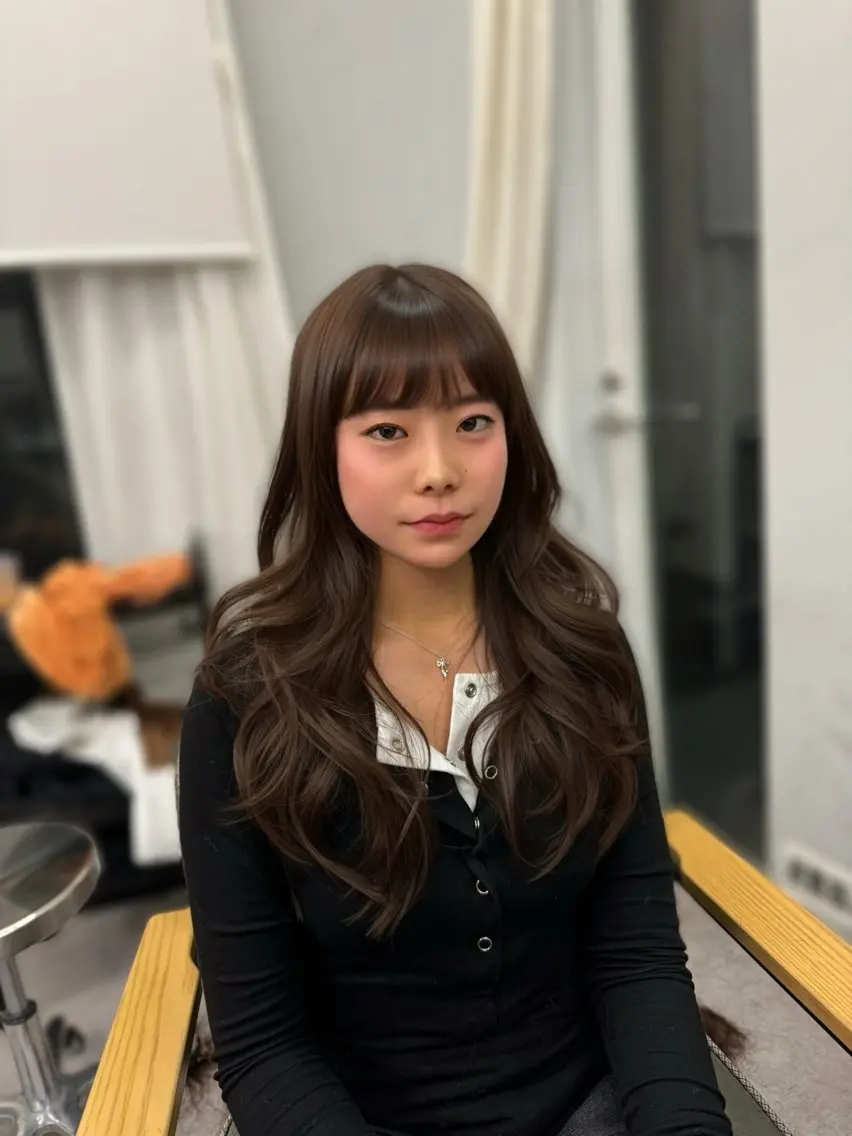 ロング カラー ヘアアレンジ ブリーチ ブリーチなしカラー 暖色系/透明感 治野心のヘアスタイル