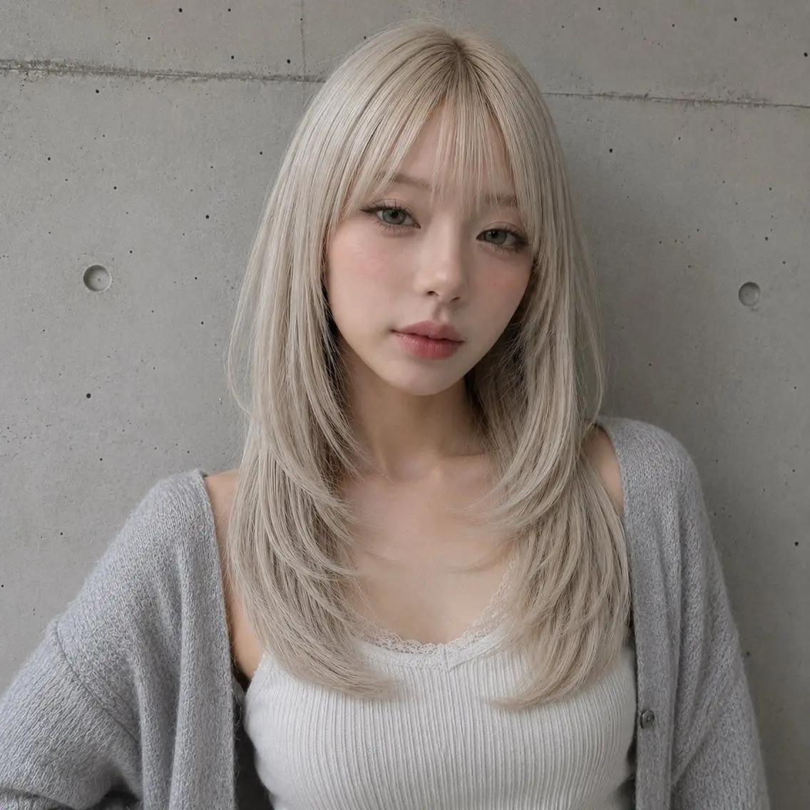 ロング カラー カット ヘアカラー トリートメント 盛れる顔まわりカット 髪質改善/渋谷/れんのヘアスタイル