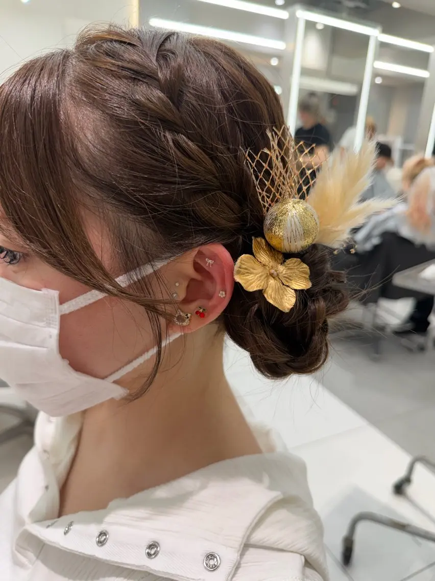 ヘアアレンジ 結婚式・ブライダル その他 ヘアセット🎀耳つぼ 👂💎MONAMIのヘアスタイル