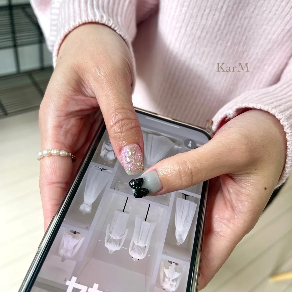 ネイル オーロラネイル チークネイル フレンチネイル 韓国ネイル マグネットネイル ハンドネイル ogino karinのネイルデザイン