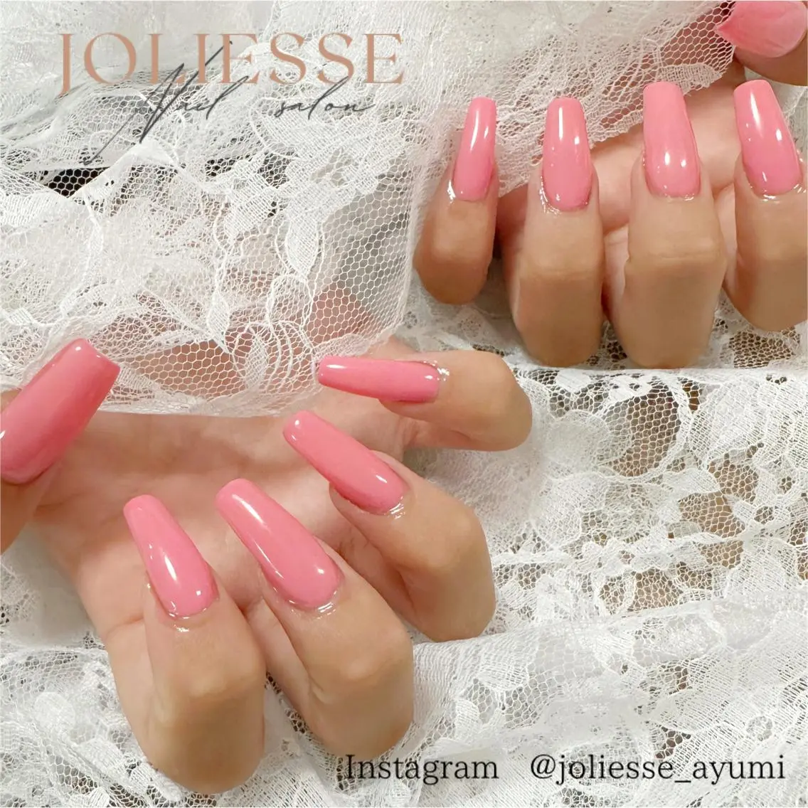 ネイル ロングネイル ピンク スーパーロングネイル JOLIESSE Ayumiのネイルデザイン