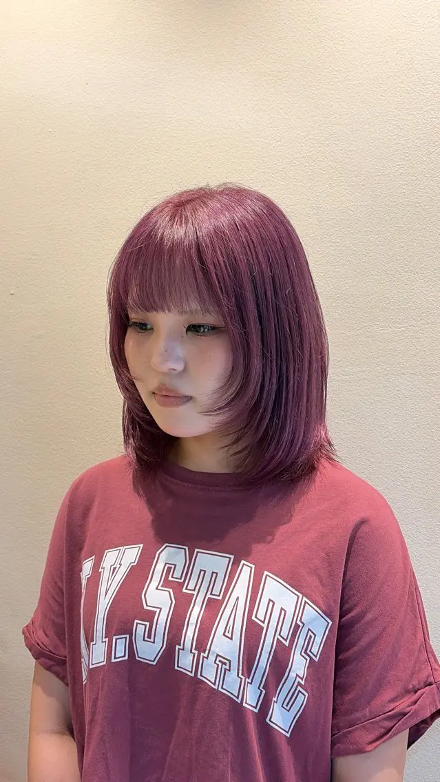 ミディアム カラー カット ヘアカラー 久野紗愛 【髪質改善　艶髪】のヘアスタイル