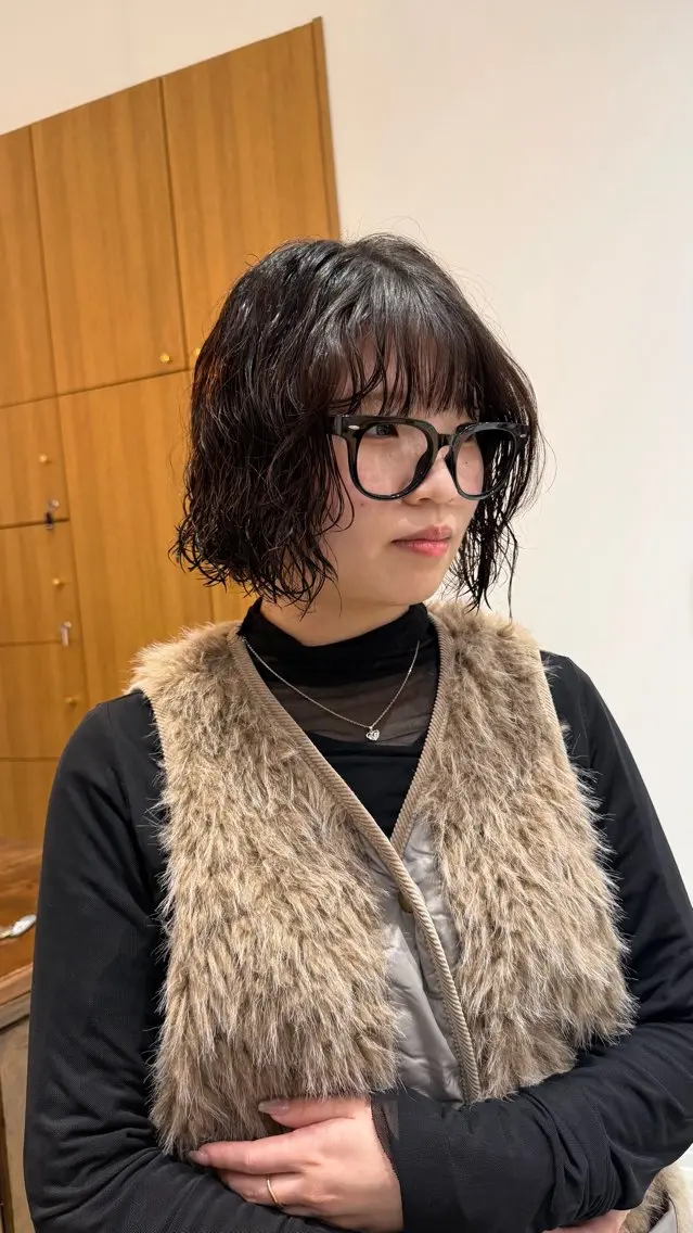 ショート パーマ カット パーマ 透明感カラー藤村 雄大‪✂︎‬のヘアスタイル