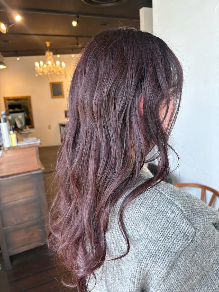ロング カラー ブリーチ ブリーチなしカラー レッドカラー マンツーマン🪽 三軒茶屋/カンノのヘアスタイル