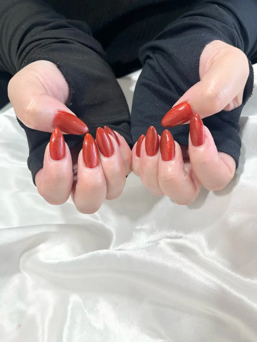ネイル マグネットネイル 赤色 ハンドネイル nailsister ただのネイルデザイン