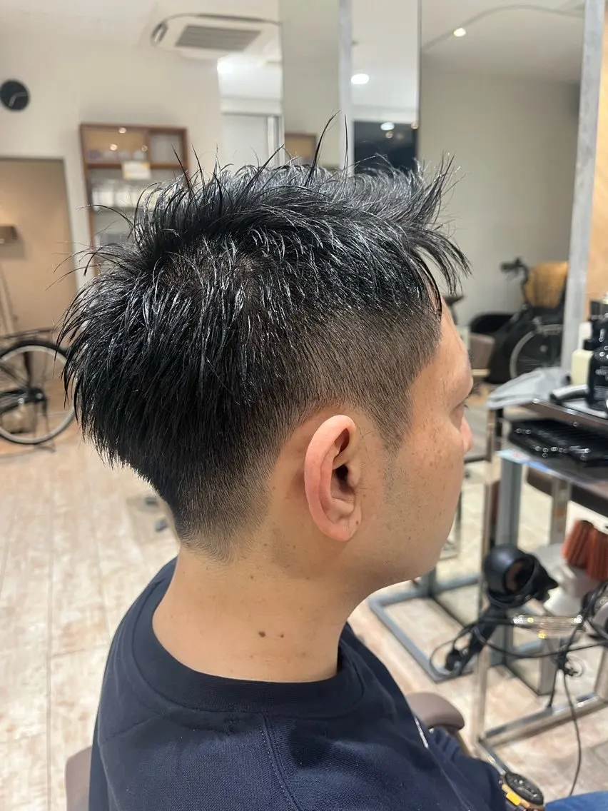 ショート メンズ アップバング メンズショート ショートヘア 小顔似合わせカット/ レイヤー/mai‪のヘアスタイル