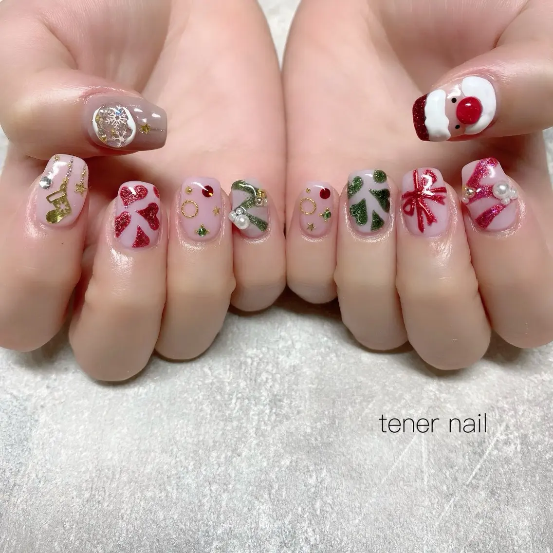 ネイル 冬ネイル クリスマス ハンドネイル テネルネイル tener nailのネイルデザイン