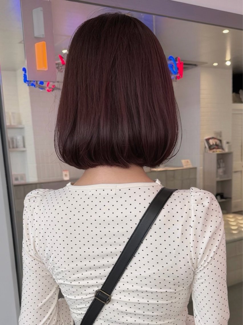 ショート カラー ヘアアレンジ レッドカラー ボブ ヘアカラー トリートメント ヘアセット 天神レイヤーカット No.1💖マユカのヘアスタイル