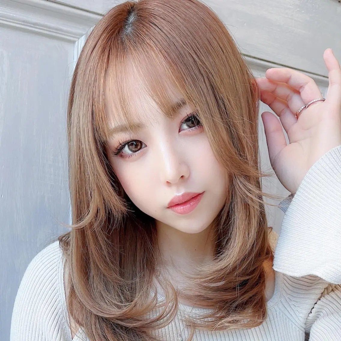 ミディアム 🎀艶カラー 縮毛矯正/ハルナ🎀のヘアスタイル