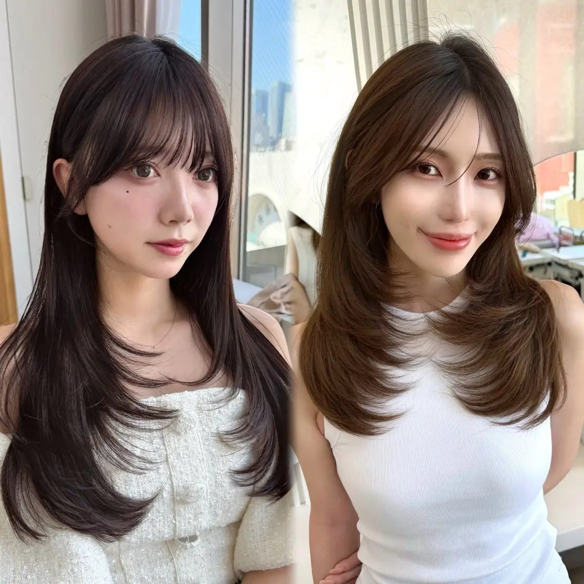 ロング カラー 似合わせレイヤー/ 透明感カラーのヘアスタイル