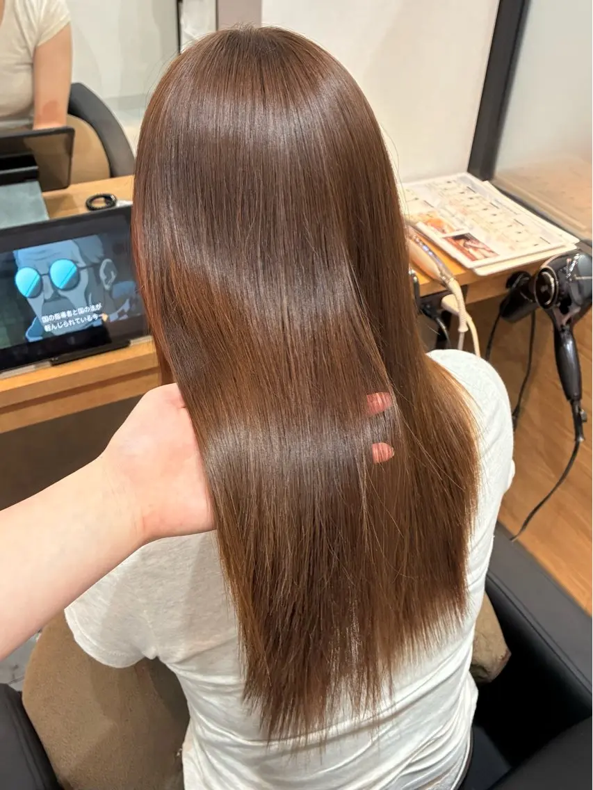セミロング カット ヘアカラー 縮毛矯正 柴田真衣 /ナチュラル/半個室のヘアスタイル