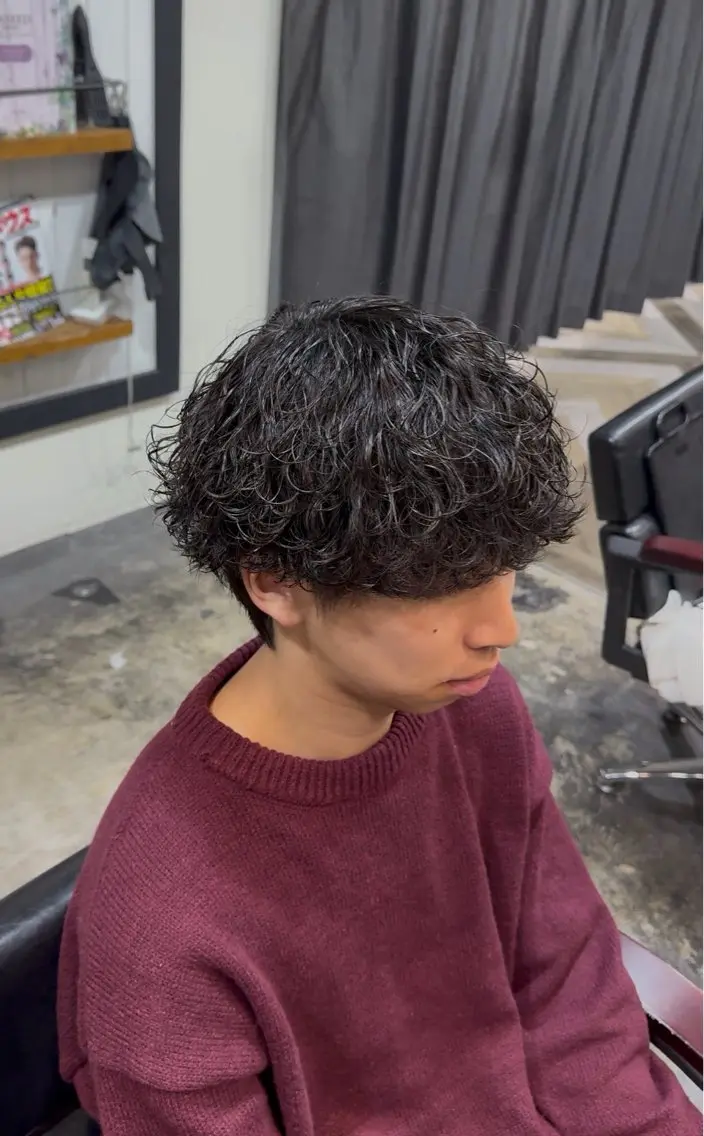 パーマ メンズ カットモデル/上村 コウスケのヘアスタイル