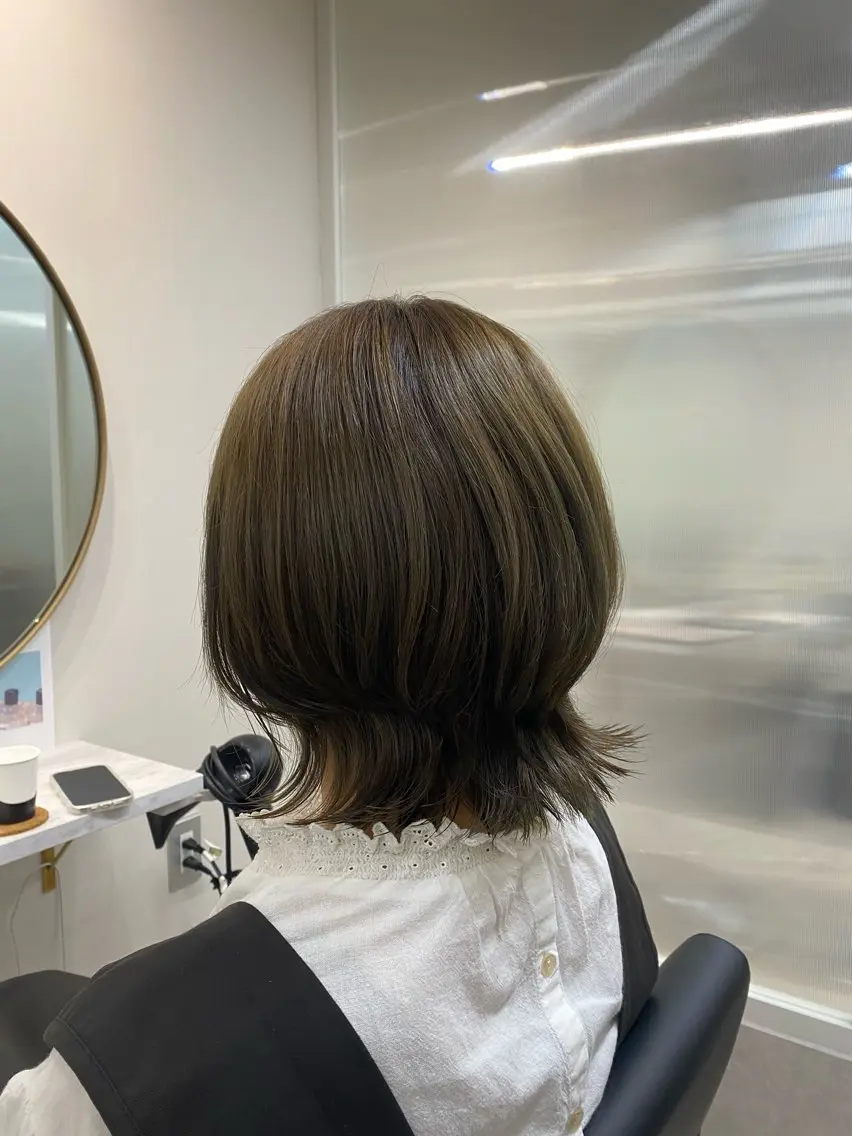 ショート カラー ウルフカット 韓国🇰🇷艶髪 ケアカラーSHURIのヘアスタイル