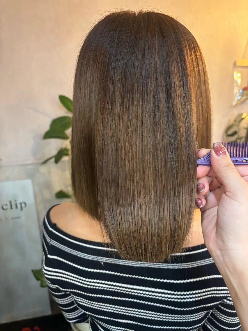 ミディアム 💜髪質改善/ 艶カラー/ミナ🩷のヘアスタイル