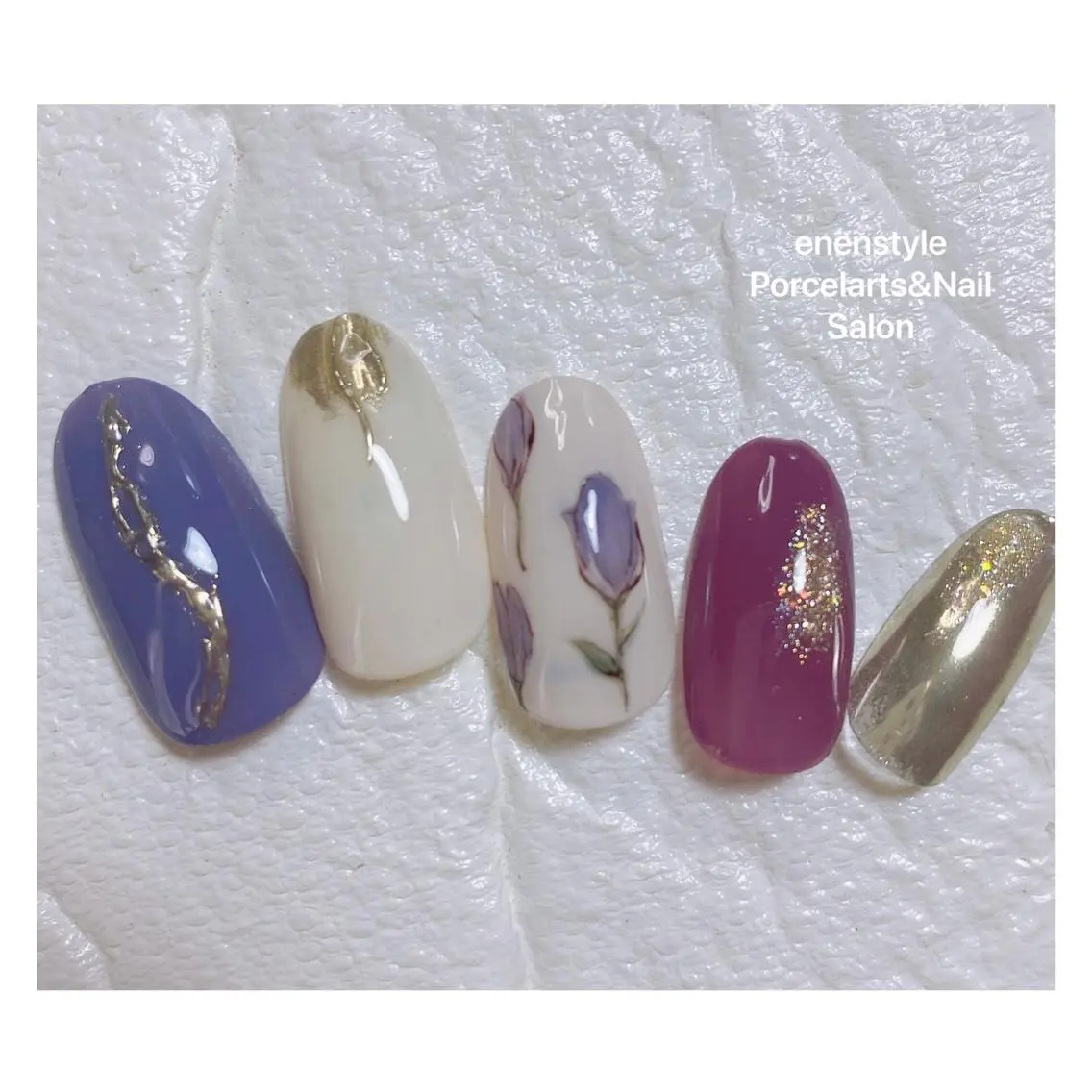 ミディアム ネイル ハンドネイル 🐾enen style 🐾のネイルデザイン