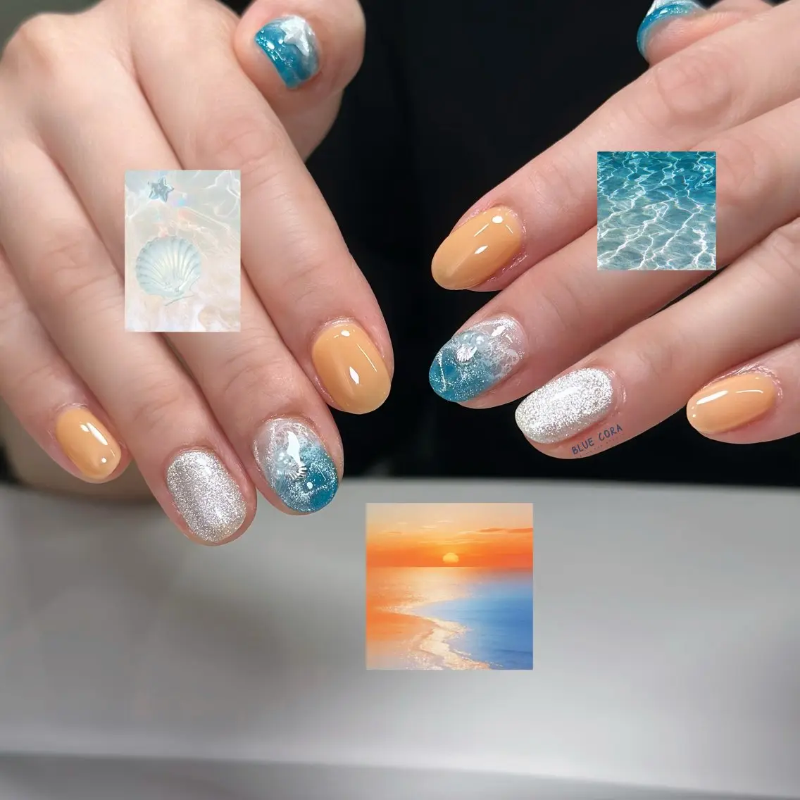 ネイル クリアネイル ハンドネイル ハンドケア BLUE CORAのネイルデザイン