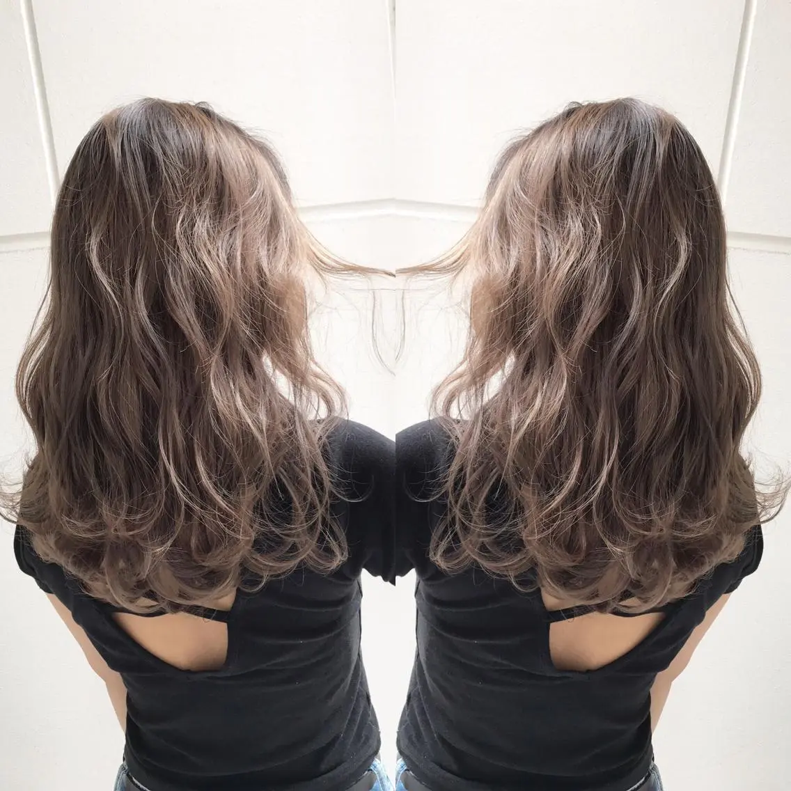 セミロング カラー ヘアアレンジ ヘアカラー トリートメント 縮毛矯正 髪質改善寺坂雄飛💐のヘアスタイル