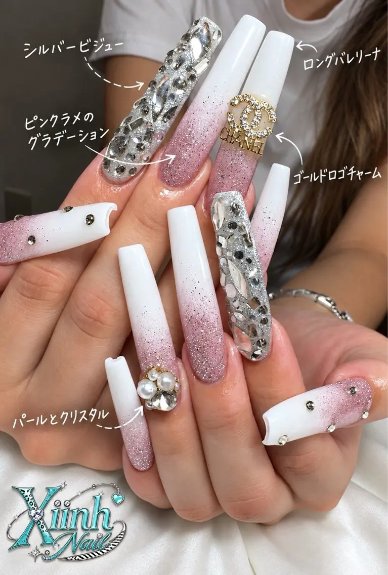 ネイル チークネイル 桜ネイル 長さ出し フットネイル ジェルネイル ハンドネイル XIINH NAIL SALONのネイルデザイン