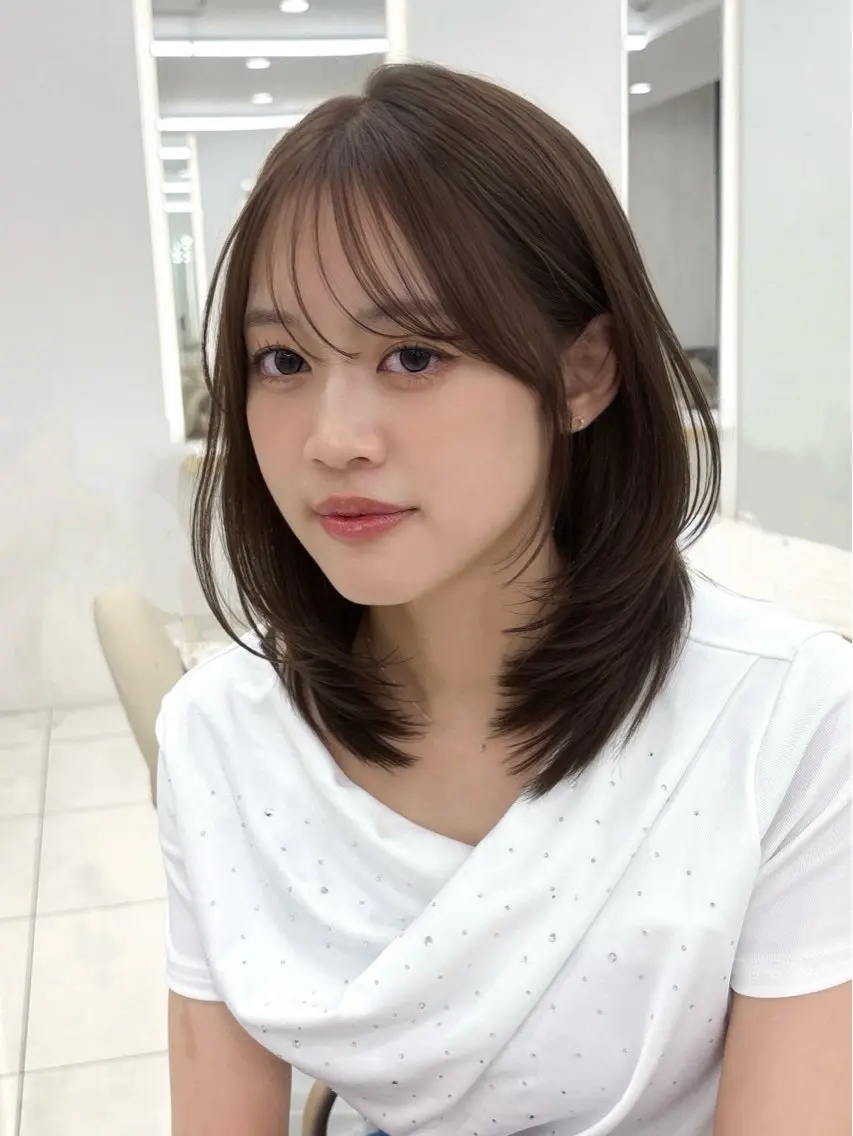 ミディアム カラー カット ヘアカラー 栄/レイヤー/ 津野 こころのヘアスタイル