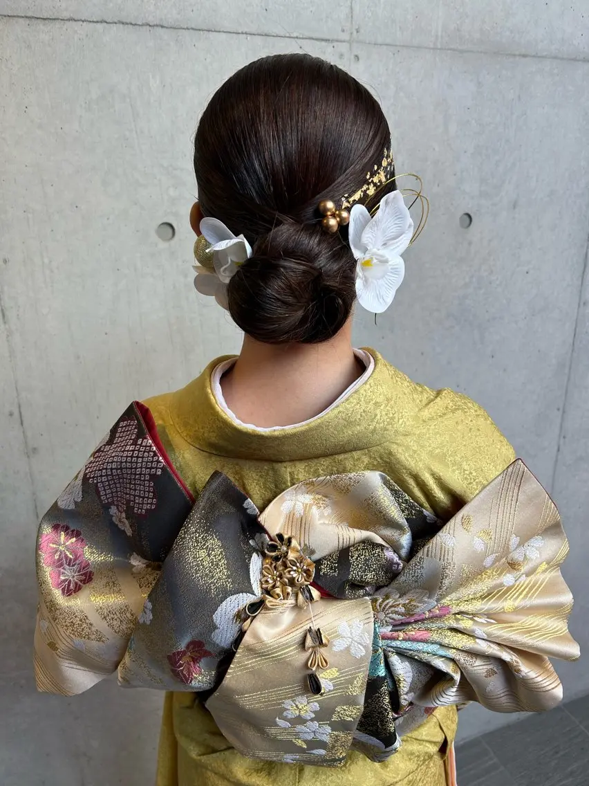 セミロング ヘアアレンジ 着付け 勝野 麻美のヘアスタイル