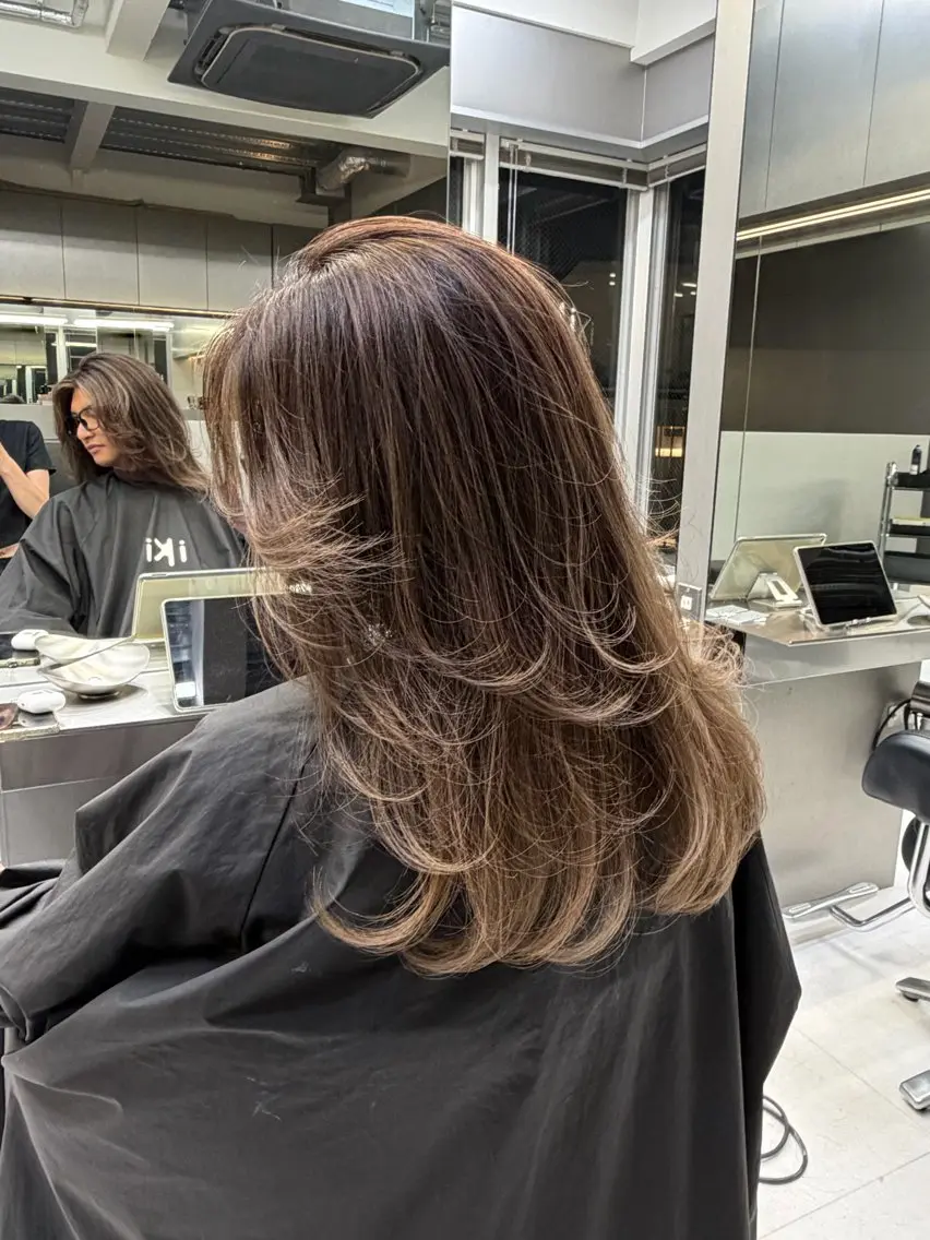 ロング カット ヘアカラー トリートメント 🫧バレイヤージュ/ ハイライト/ミズキのヘアスタイル