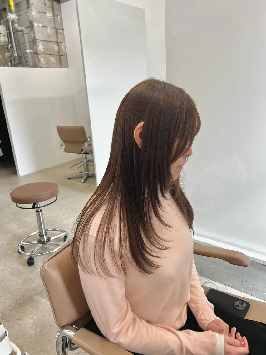 ロング カラー ブラウンカラー レイヤーカット カット トリートメント fit /HONOKAのヘアスタイル
