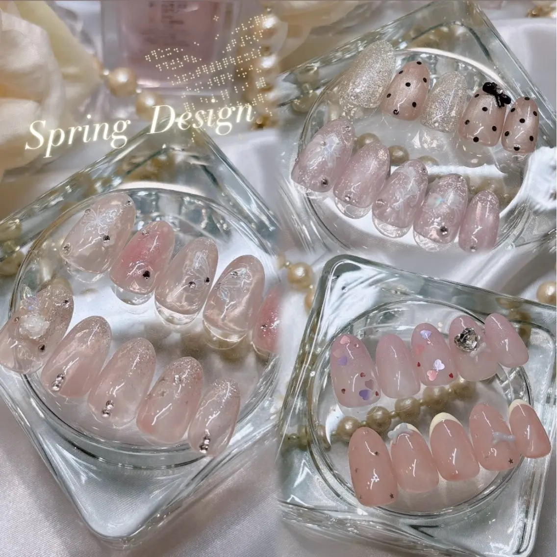 〈Hand〉〈オフ込〉🌸🦋サンプルから選ぶ韓国ネイルの写真