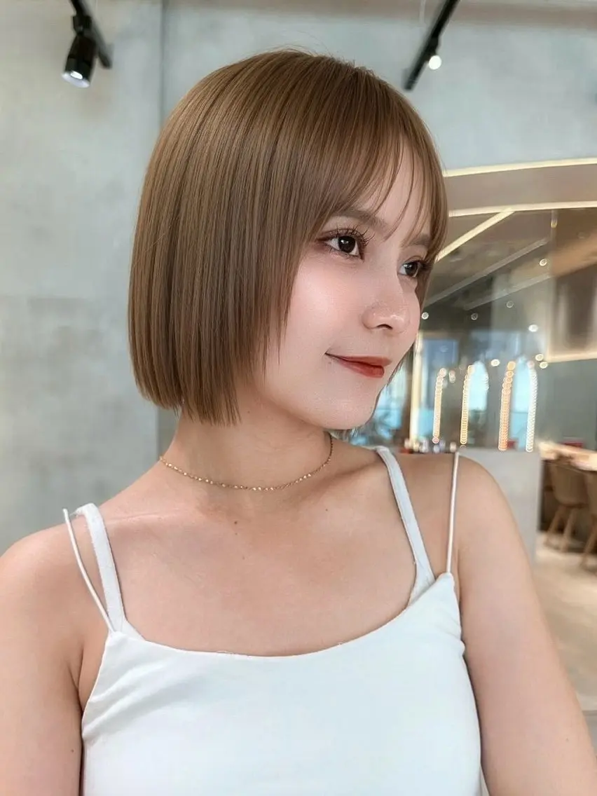 ショート カラー ヘアアレンジ カット ヘアカラー トリートメント ヘッドスパ ヘアセット 縮毛矯正🤍 盛れるボブ/ひかりのヘアスタイル
